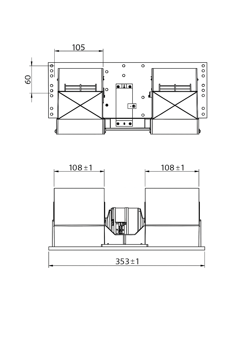 Blower Aeroterma Universal 24V / Fără Perie – 353mm