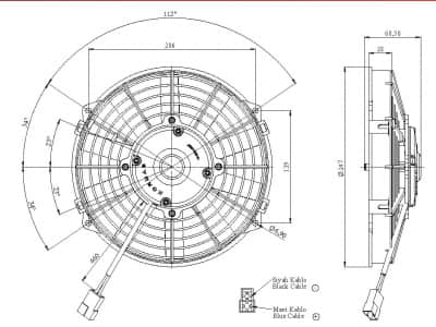 VENTİLATÖR HAVA DURUMU / 24V,SUFLARE, 9" 225mm, 1050m3/h,
