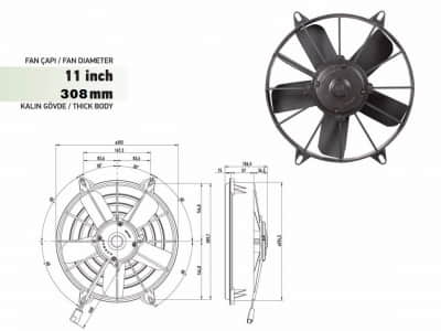 VENTİLATÖR HAVA KOŞULLARI 24V / 308mm/11``